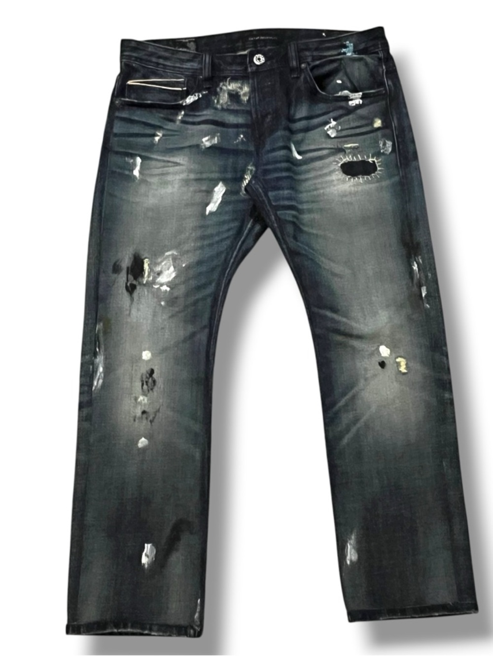 Cult of Individuality Jeans Japanese Selvedge Hagen Relaxed SZ 34x28 Distressed